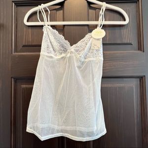 Wacoal Style 81182 White Lace Mesh Camisole. small
